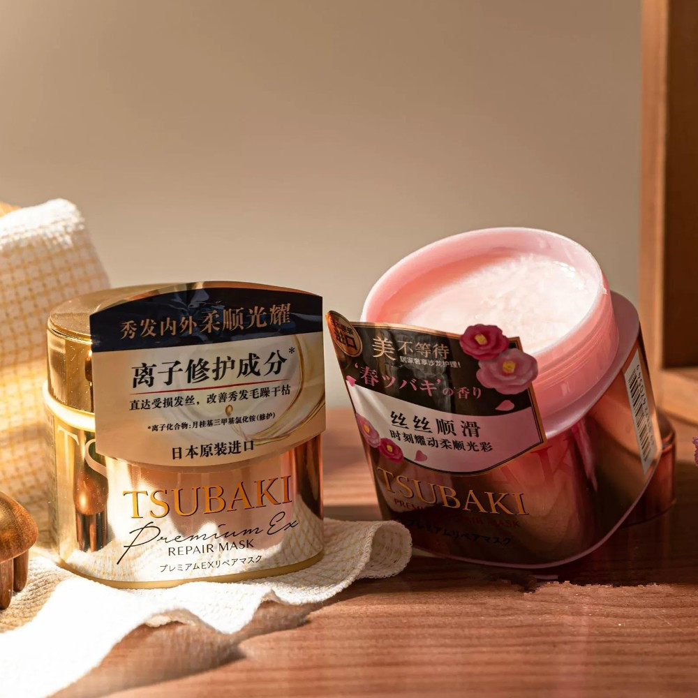 Hair Care Tsubaki - TSUBAKI プレミアムリペアヘアマスク、乾燥して傷んだ髪のためのディープナリッシングトリートメント、縮れ防止＆スムージングコンディショナーマスク