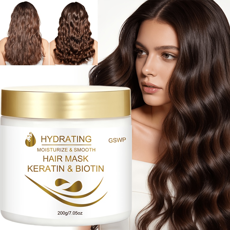 Hair Care Normal - GSWP ケラチン モイスチャライジング ヘアマスク、髪を優しくケアし、深く栄養を与え、髪を新鮮でふんわりとした状態に保ちます。 200/400g