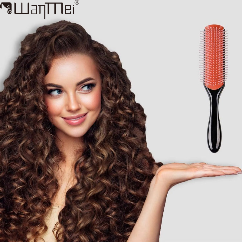 Hair Care For Men - WANMEIスタイリングカーリーヘアブラシ、自然な太い巻き毛用、旅行用もつれ解消ブラシコーム、女性男性用、カールを際立たせるヘア