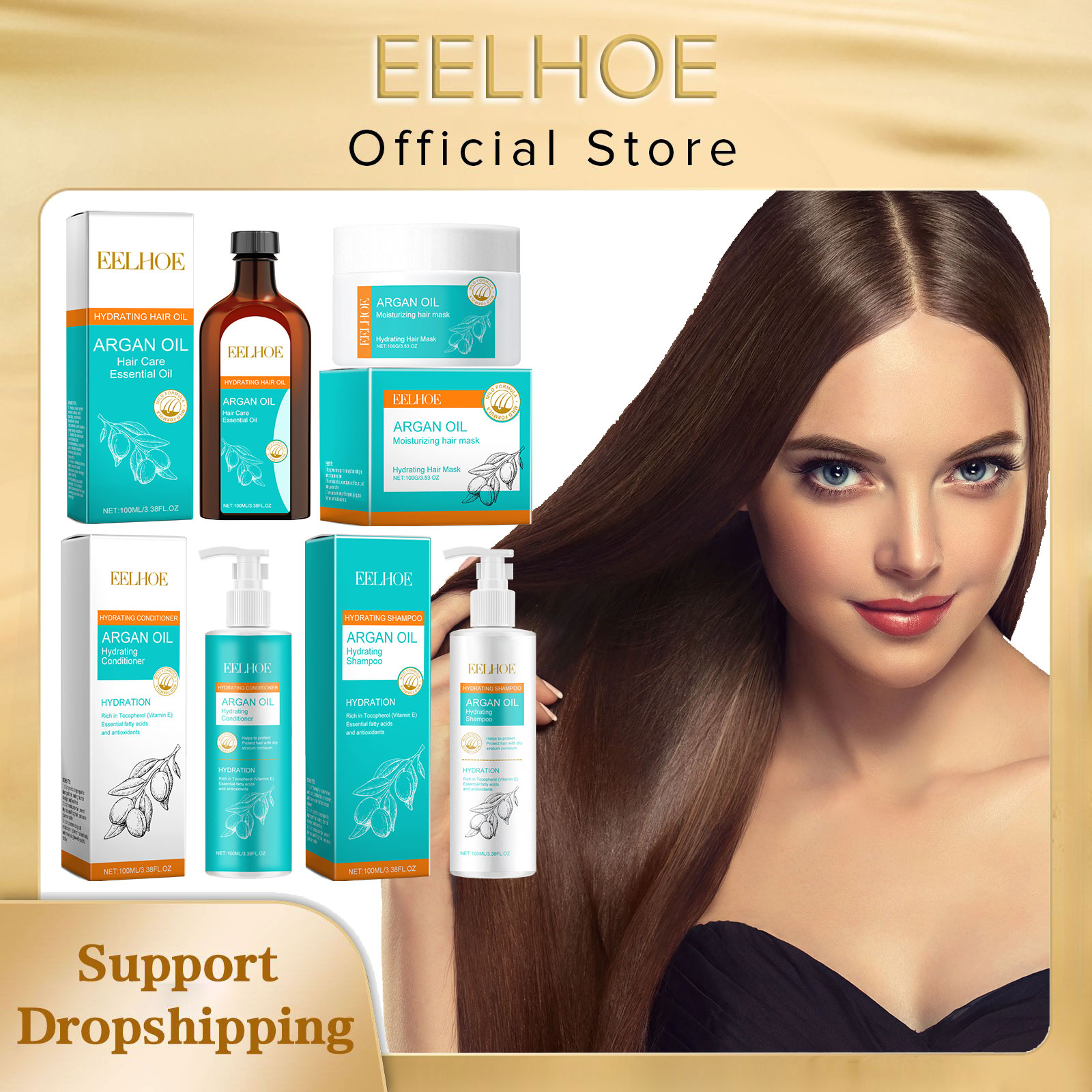 Keratin Treatment Set - Eelhoe-モロカンアルガンオイルケラチンヘアトリートメント、強化シルキー保湿オイル、ヘアケア製品セット