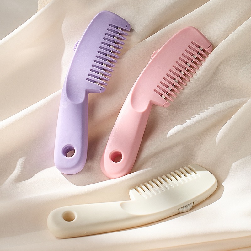 Hair Care Tools - ポータブル調整可能な3段階速度ヘアトリミングコーム（刃付き）家庭用セルフケアヘアトリミングコーム（枝毛・前髪用）取り外し可能なトリマーツール