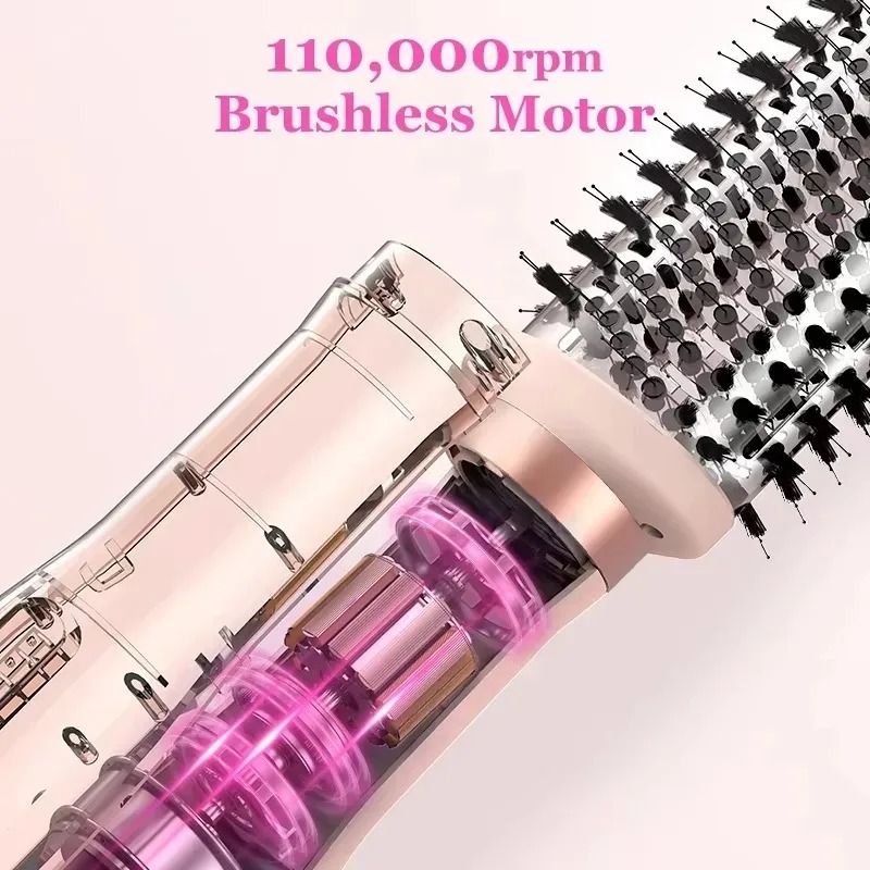 Hair Care Step - 新型高速ヘアドライヤーブラシ 110000RPM ワンステップスタイリング 低騒音 ストレートヘアドライヤー 家庭用ヘアケアツール