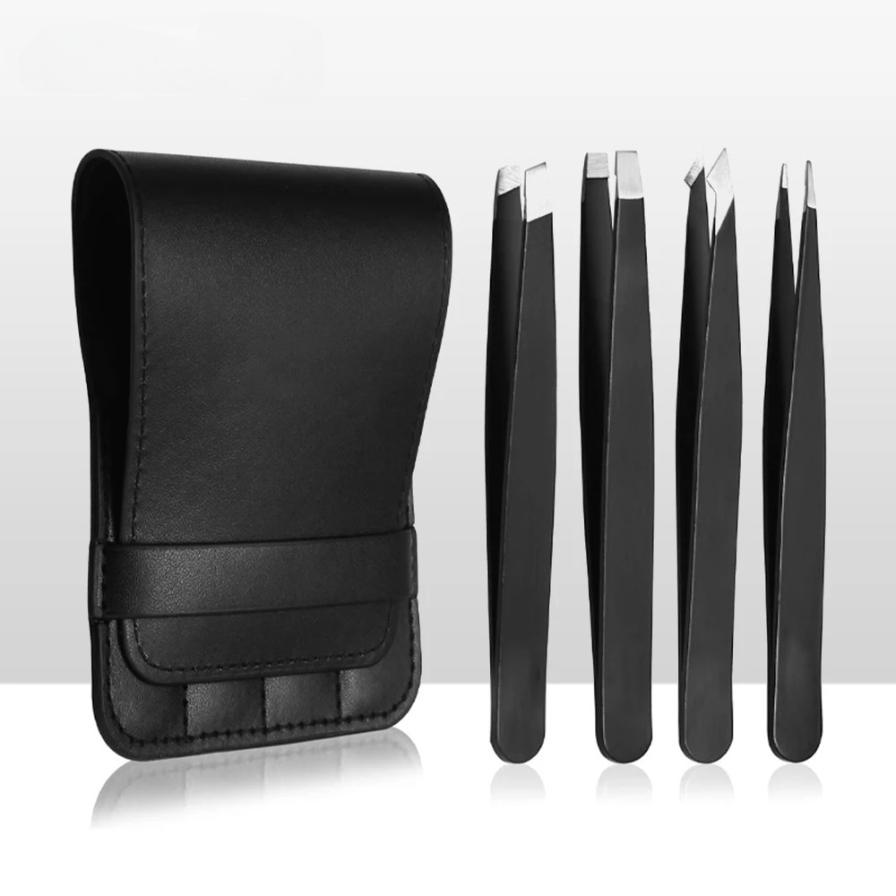 Hair Care Tools - 4個入りピンセットセット プロ仕様メイクアップツール ステンレス製ピンセット 眉毛用 顔の毛や埋没毛の除去用