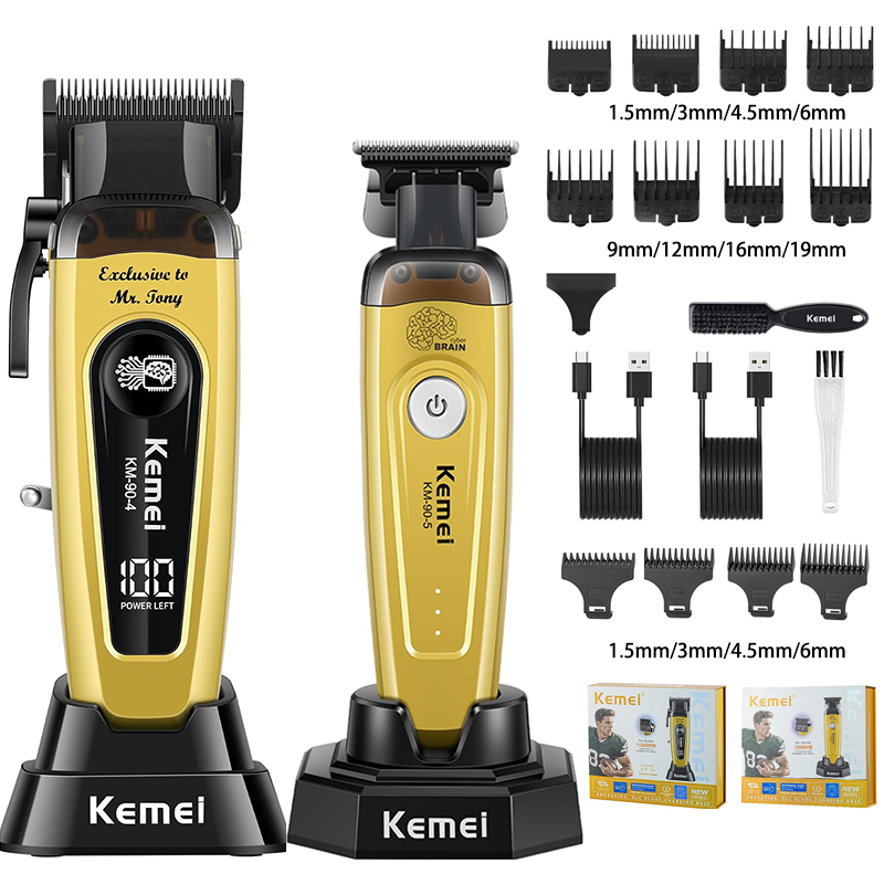 Hair Care Kit - KEMEI メンズヘアトリマー、コードレスプロフェッショナルバリカン、ヒゲトリマー、理髪ケアキット、ヘアカットマシン、11,501 RPM、