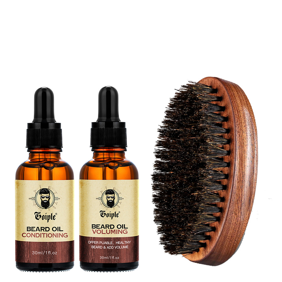 Hair Care For Men - 3 個男性ナチュラルひげケアオイル保湿スムージング顔のヘアケアツール紳士ひげオイルコンディショナーとボリュームアップ