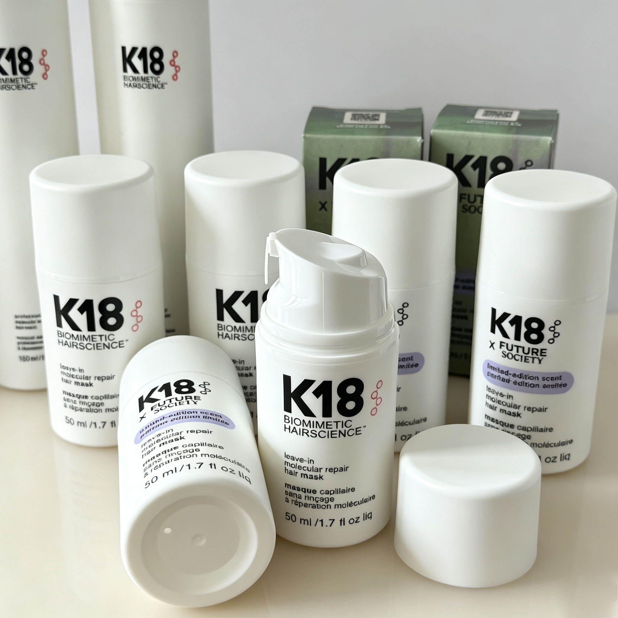 Keratin Treatment Set - ベストセラーK18リーブインモレキュラーケラチンリペアヘアマスク、ダメージヘアを柔らかく修復、ヘアケアセット用ディープケラチントリートメント