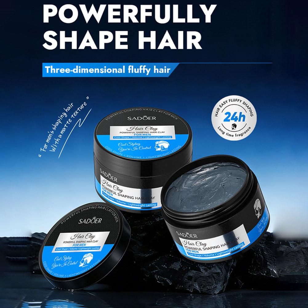 Hair Care For Men - メンズストロングスタイリングヘアワックス、長時間キープ、ふんわりスタイリング、クラシックな光沢のある滑らかな仕上がり、べたつかないクレイ、レトロな一日中キープスタイルに。