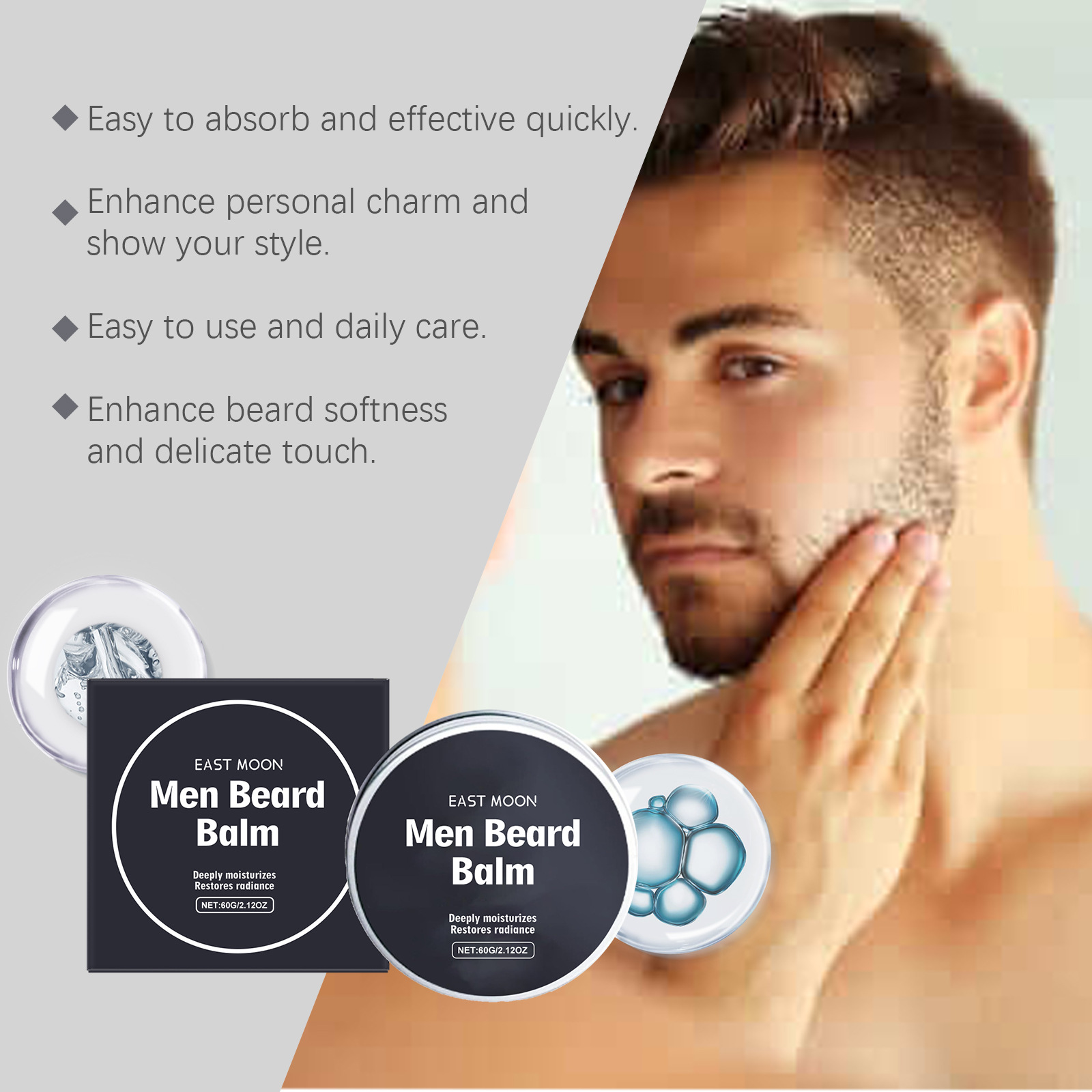 蜜蝋メンズビアードバーム 乾燥したひげに潤いを与え、硬い毛を - Hair Care For Men のレビューと価格