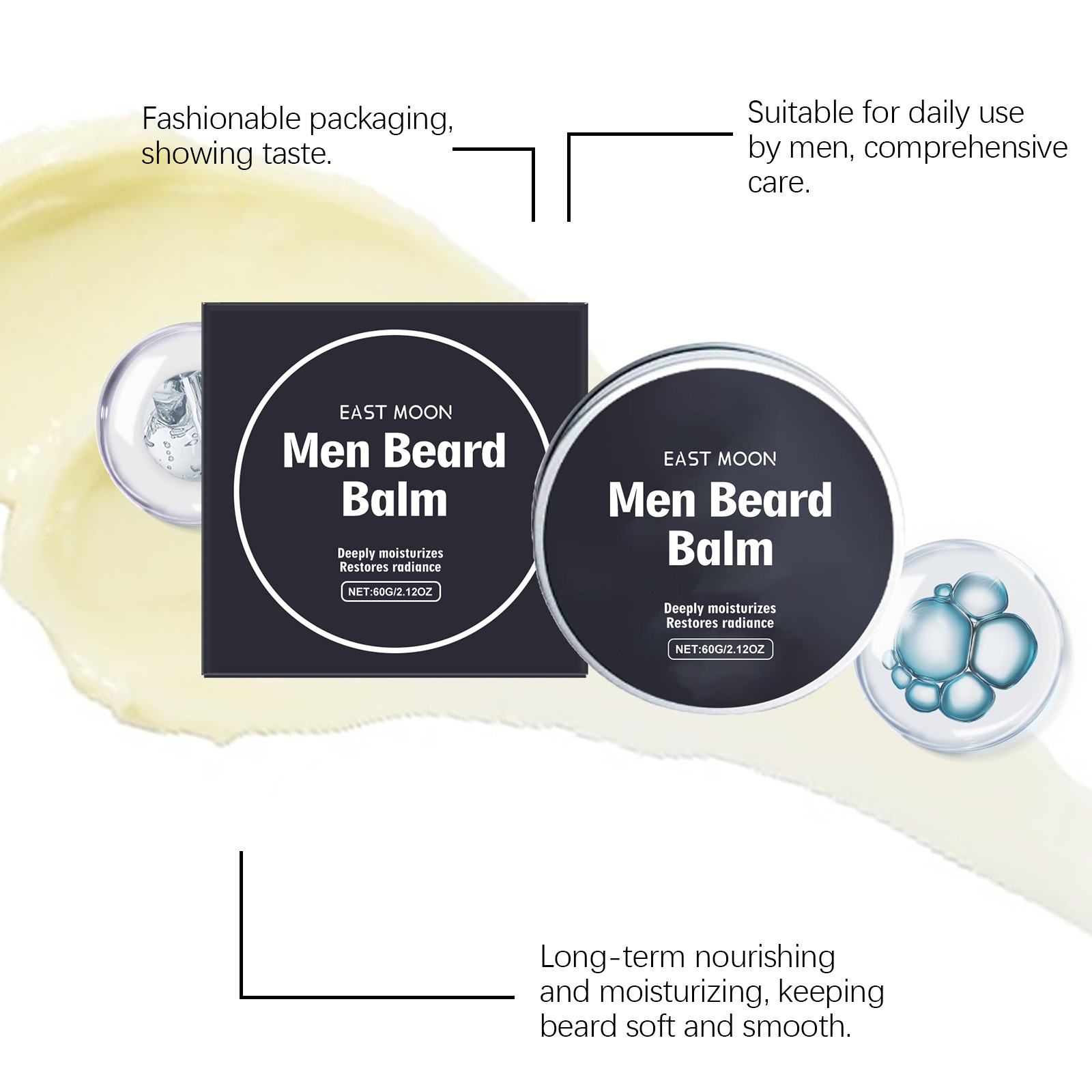 蜜蝋メンズビアードバーム 乾燥したひげに潤いを与え、硬い毛を - Hair Care For Men のレビューと価格