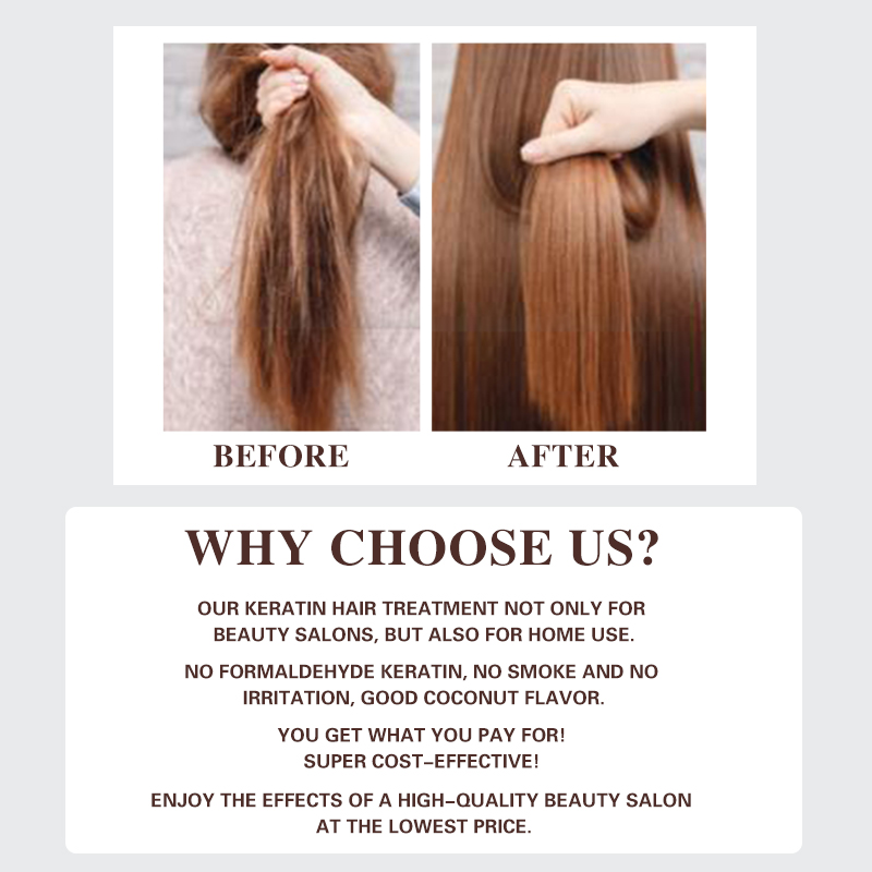 ホルムアルデヒドフリー,髪を滑らかにし,臭いを与えず,ケアす - Keratin Treatment Set のレビューと価格