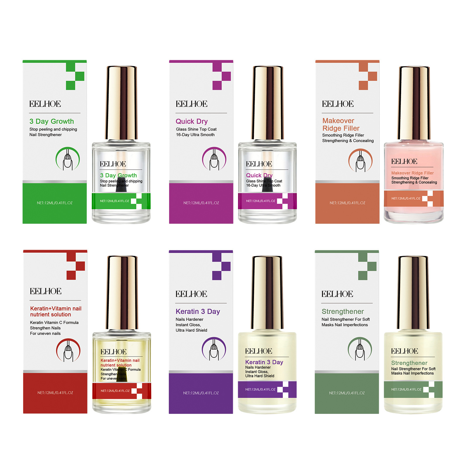 Eelhoe-ケラチンネイルリペアセラム,ネイルトリートメン - Keratin Treatment Set のレビューと価格