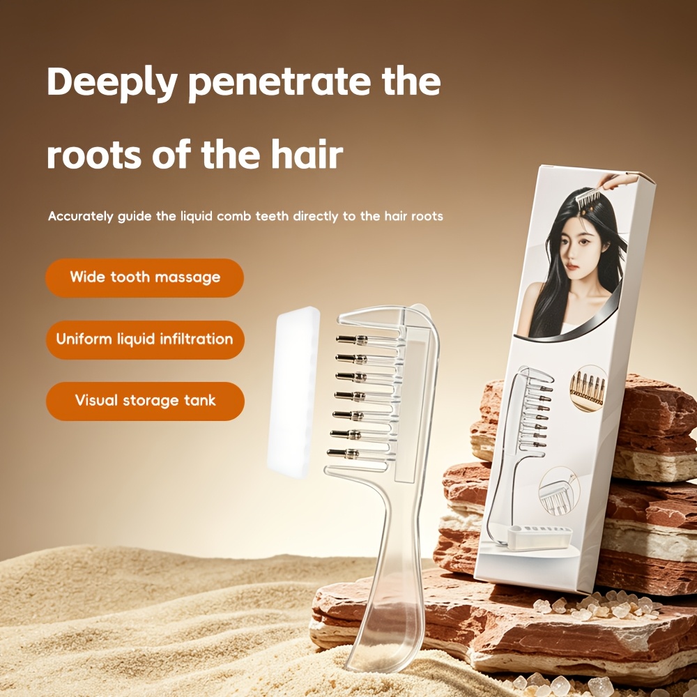 携帯用透明ヘアルートコーム、液体ガイドアプリケーター、頭皮マ - Hair Care Oil Serum のレビューと価格
