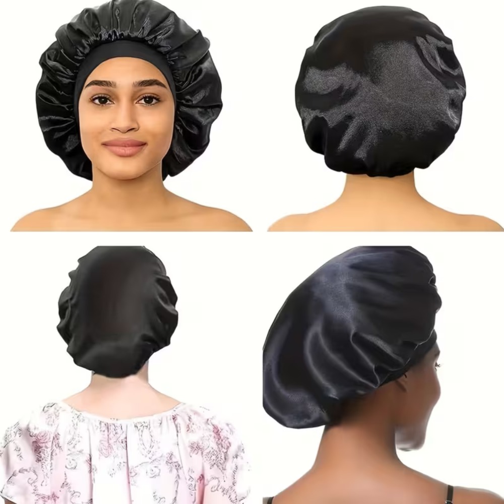    サテンボンネット睡眠アイマスクセット、幅広ゴムバンド - Hair Care Kit のレビューと価格