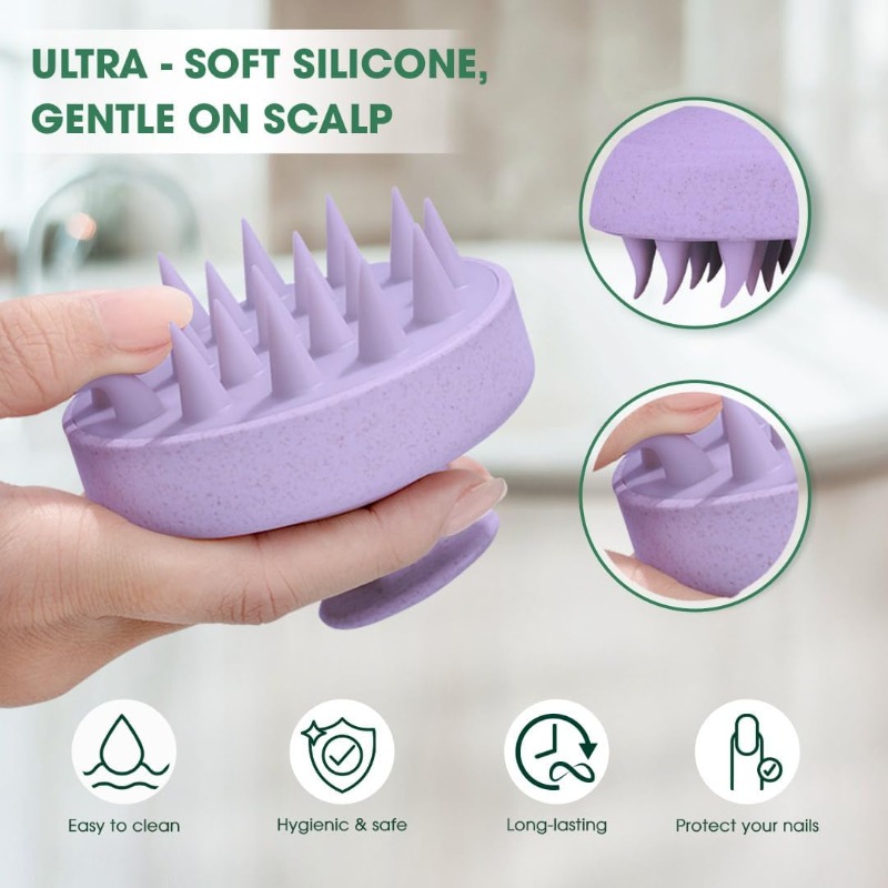 小麦ストロー製頭皮マッサージブラシセット、ヘアスクラバー、も - Hair Care Kit のレビューと価格