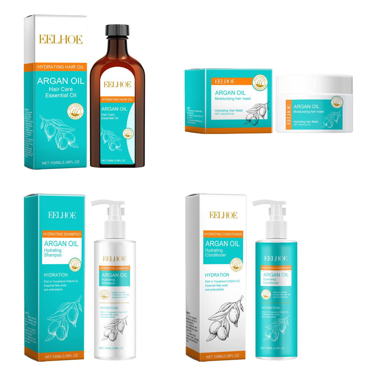 Eelhoe-モロカンアルガンオイルケラチンヘアトリートメン - Keratin Treatment Set のレビューと価格