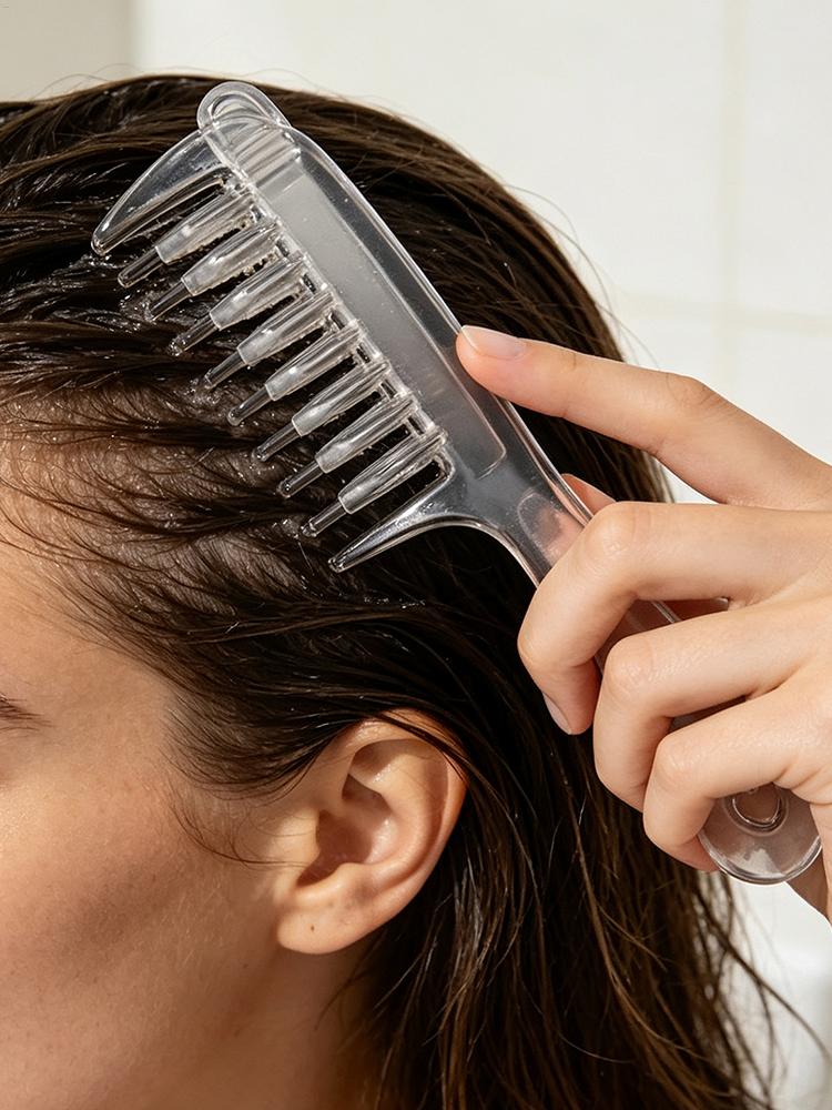 詰め替え可能な頭皮用ヘアオイルアプリケーターコーム、7つの金 - Hair Care Oil Serum のレビューと価格