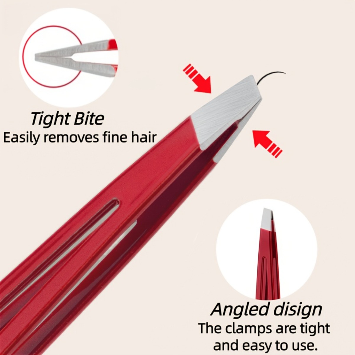 高品質ステンレス製赤色脱毛ピンセット　眉毛ピンセット　斜め先 - Hair Care Tools のレビューと価格